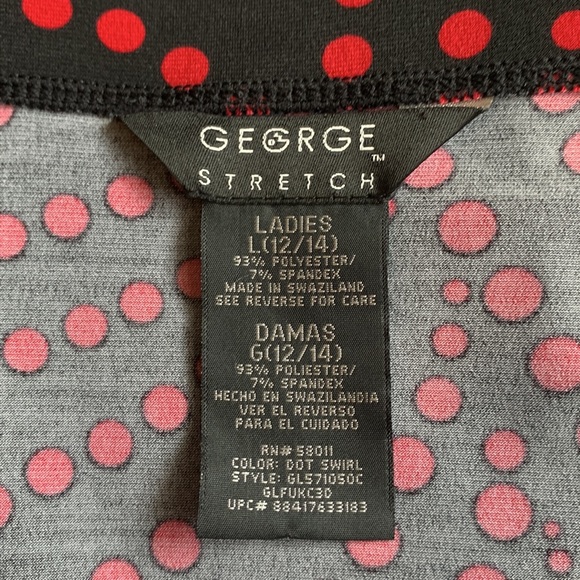 NWOT!!!! George stretch black and red printed long skirt. - Picture 7 of 8
